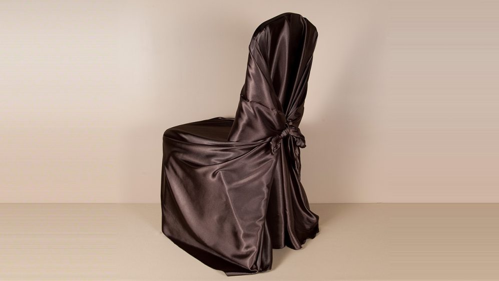 Chocolate Satin Pillowcase Chair Cover