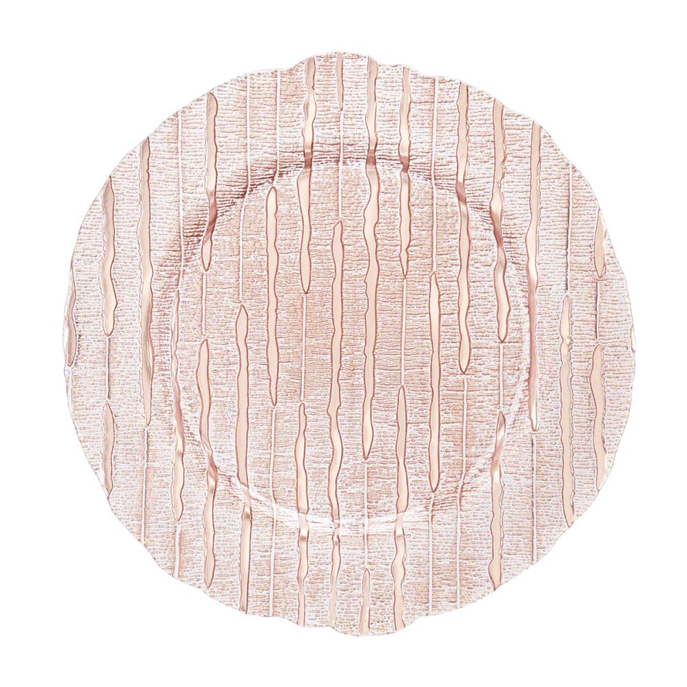 Rose Gold Ribbon Glass Charger