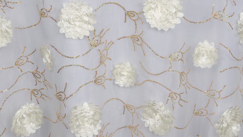 Ivory w/Gold Bridely Sheer - Image 2