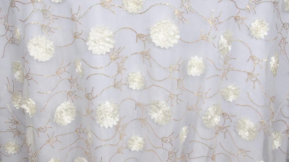 Ivory w/Gold Bridely Sheer