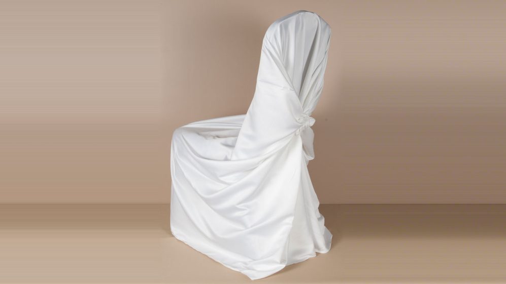 White Matte Satin Pillowcase Chair Cover