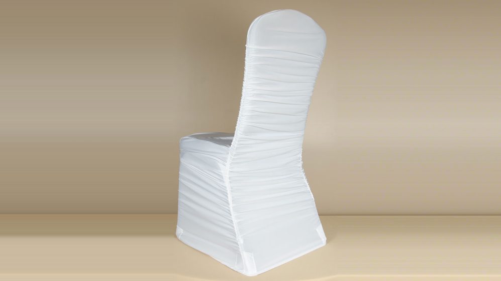 White Rouge Pleat Chair Cover
